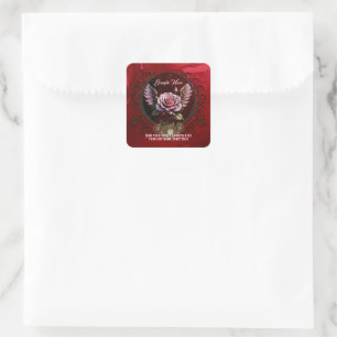 Sticker Carré Rose Steampunk
