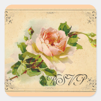 Sticker Carré Rose victorienne