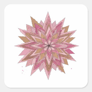Sticker Carré Rose vif PINK STAR Style Vinyl