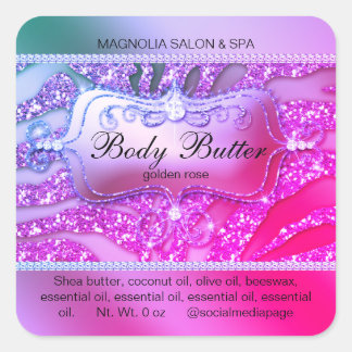 Sticker Carré rose Zebra Salon Parties scintillant