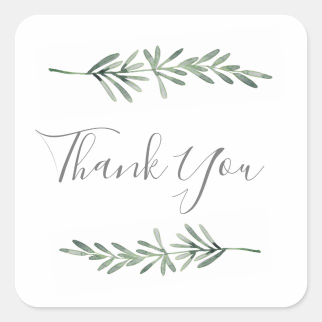 Sticker Carré Rosemaire aquarelle (Devant)