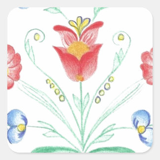 Sticker Carré Rosemaling par Neeter