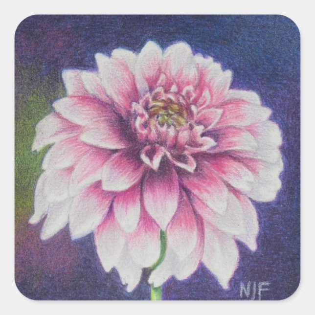 STICKER CARRÉ ROSES (Devant)