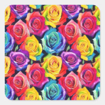 Roses arc-en-ciel lumineuses, illustration aquarel