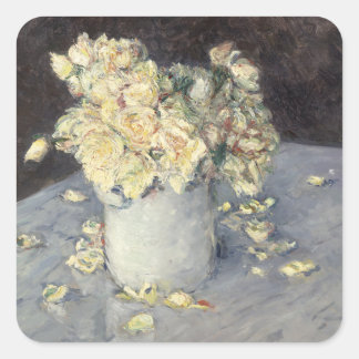 Sticker Carré Roses jaunes dans un vase de Caillebott Impression