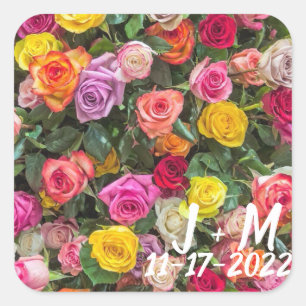 Sticker Carré Roses mariages