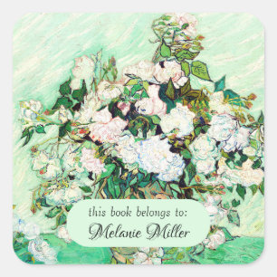 Sticker Carré Roses par Vincent van Gogh