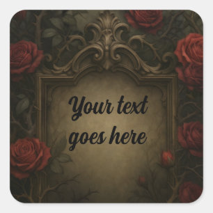 Sticker Carré Roses rouges Crimson Thorn mariage gothique baroqu