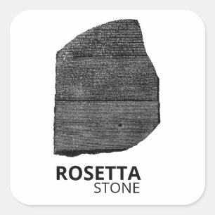 Sticker Carré Rosetta Stone : Hiéroglyphes Langue Égypte Ancienn