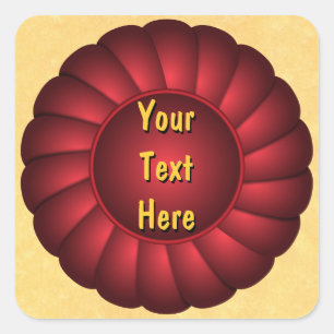 Sticker Carré Rosette de ruban rouge pour personnaliser