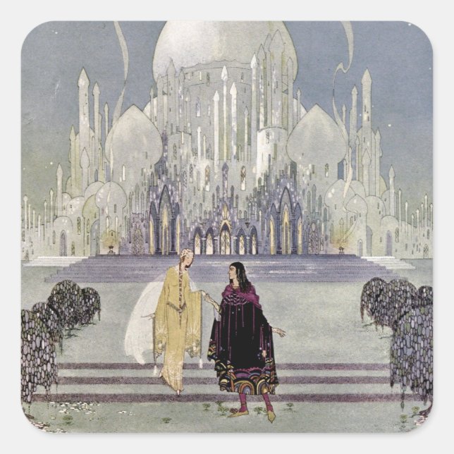 Sticker Carré Rosette et le prince Charmant (Devant)