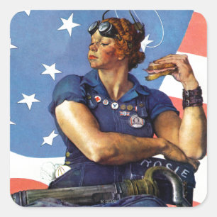Sticker Carré "Rosie la riveteuse"