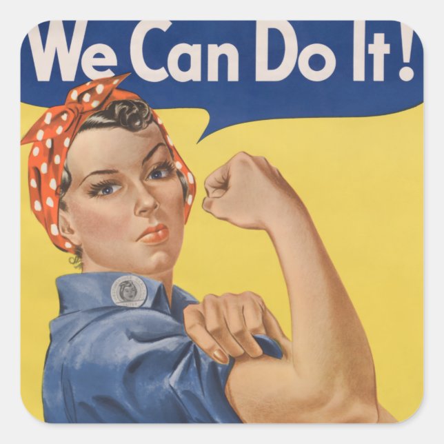 Sticker Carré Rosie le Riveter : Une femme forte pour l'autonomi (Devant)