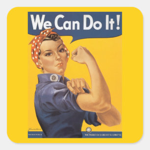 Sticker Carré Rosie le Riveter "We Can Do It"
