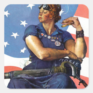 Sticker Carré Rosie the Riveter