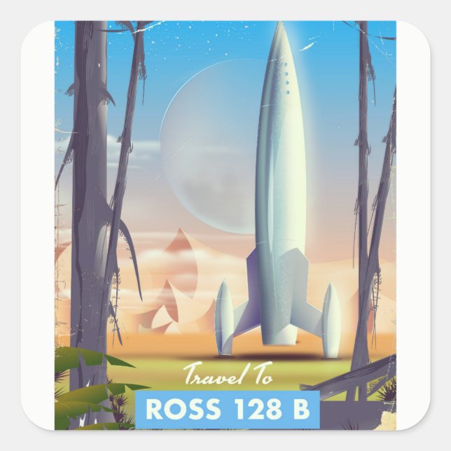 Sticker Carré Ross 128 B Affiche de science-fiction (Devant)