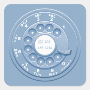 Sticker Carré Rotary Faux -blu