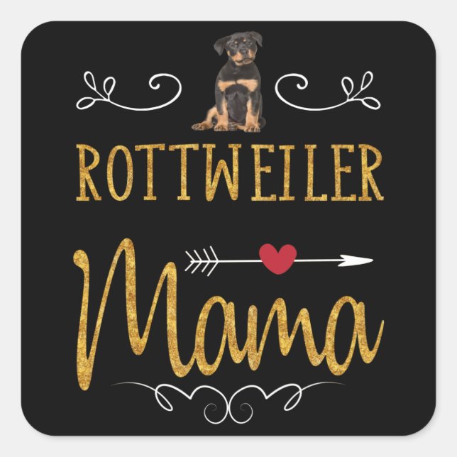 Sticker Carré Rottweiler (Devant)