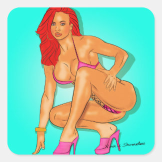 Sticker Carré Rouge