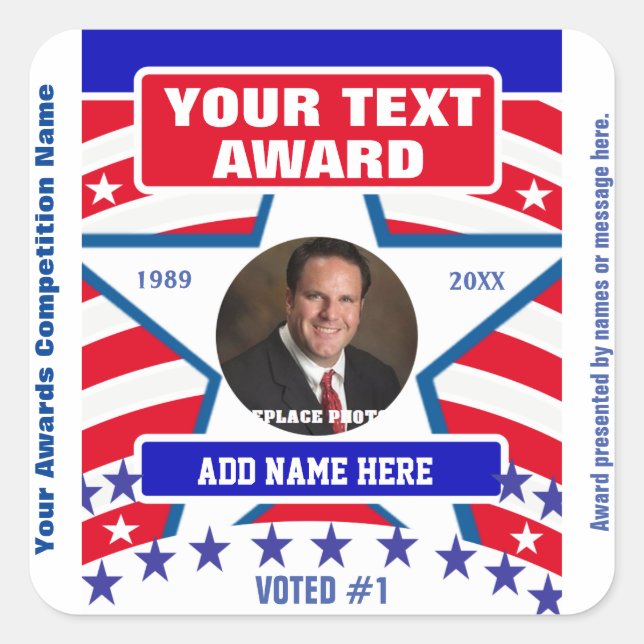 Sticker Carré Rouge, blanc et bleu (Devant)