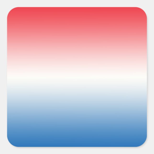 Sticker Carré Rouge blanc et bleu Ombre (Devant)