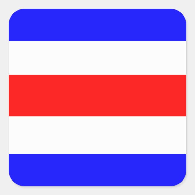 Sticker Carré Rouge bleu Charlie (Devant)