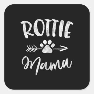 Sticker Carré rouge mama rotweilowner owner dog mama