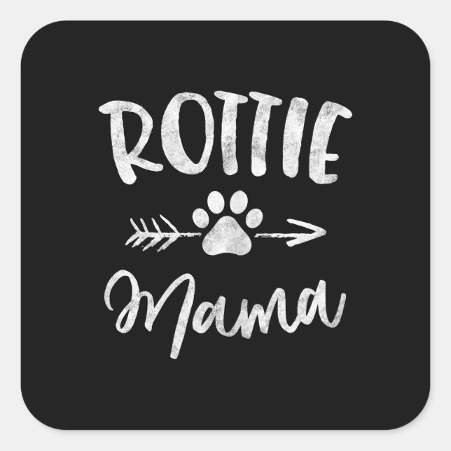 Sticker Carré rouge mama rotweilowner owner dog mama (Devant)
