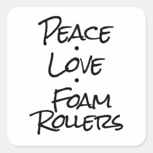 Sticker Carré Rouleaux de mousse Amour Paix
