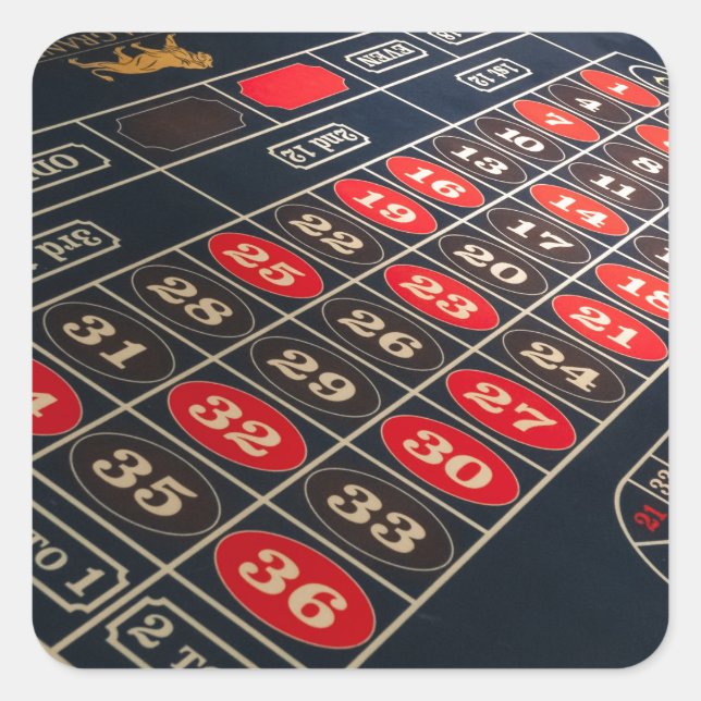 Sticker Carré Roulette de table de jeu Las Vegas (Devant)