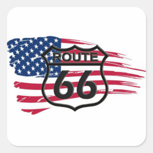 Sticker Carré Route 66
