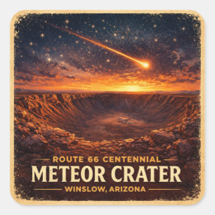 Sticker Carré Route 66 Paysage du cratère de météorite du centen