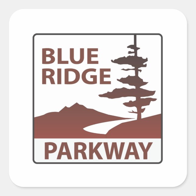 Sticker Carré Route Blue Ridge Parkway (Devant)