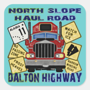 Sticker Carré Route du nord de Dalton de route de transport de