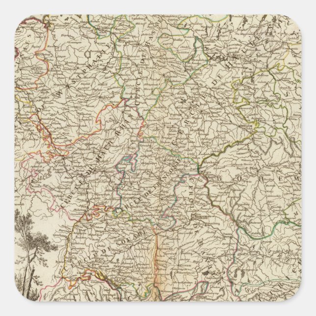 Sticker Carré Routes Postal Eurupoe (Devant)