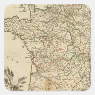 Sticker Carré Routes postales de la France