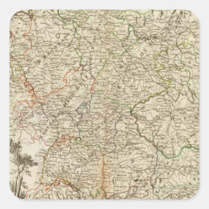 Sticker Carré Routes postales d'Eurupoe