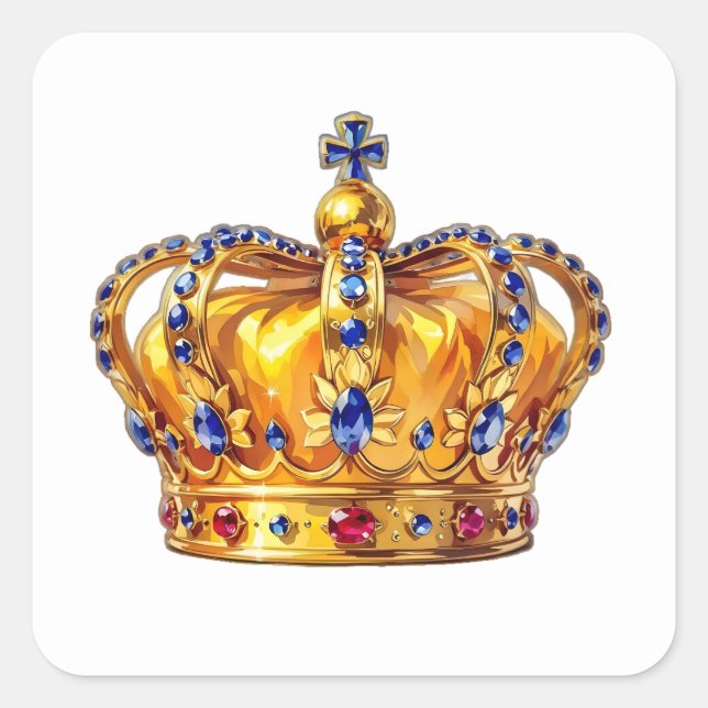 Sticker Carré Royal golden crown (Devant)