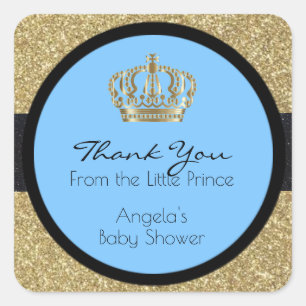 Sticker Carré Royal Little Prince Baby shower Blue Boy