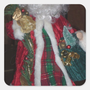 Sticker Carré Royal Plaid Hohoho Père Noël Joyeux Noël