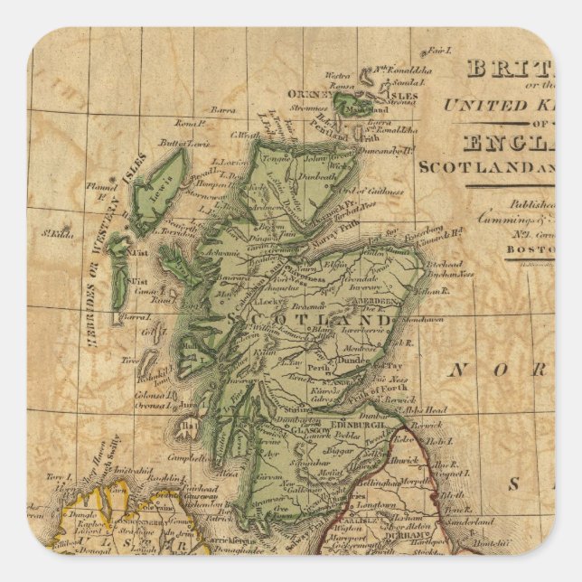 Sticker Carré Royaume-Uni d'Angleterre, d'Écosse et d'Irlande (Devant)