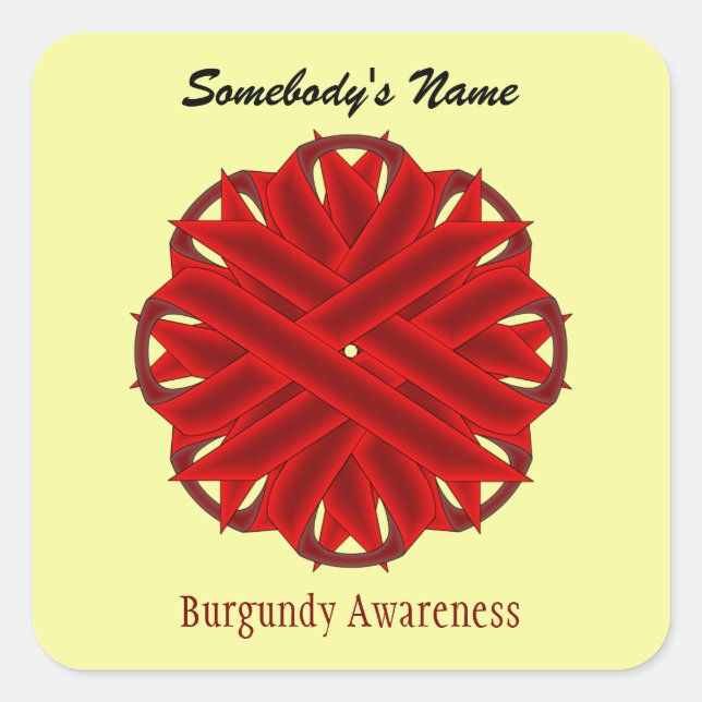 Sticker Carré Ruban aux fleurs de Bourgogne par Kenneth Yoncich (Devant)