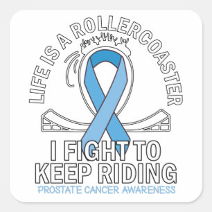 Sticker Carré Ruban bleu clair de sensibilisation au cancer de l