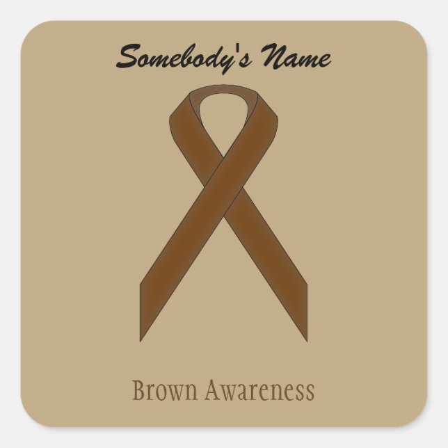 Sticker Carré Ruban Brown standard par Kenneth Yoncich (Devant)