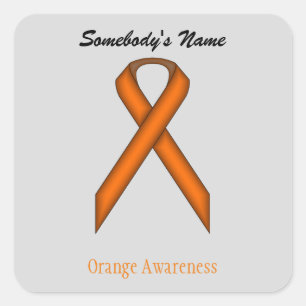 Sticker Carré Ruban orange standard par Kenneth Yoncich