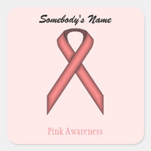 Sticker Carré Ruban rose standard par Kenneth Yoncich