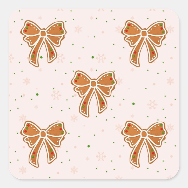 Sticker Carré Rubans de biscuits de Noël (Devant)
