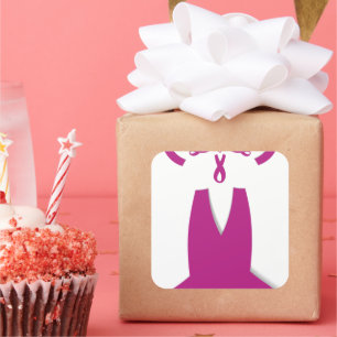 Sticker Carré Rubans rose Cancer du sein Sensibilisation Art Imp