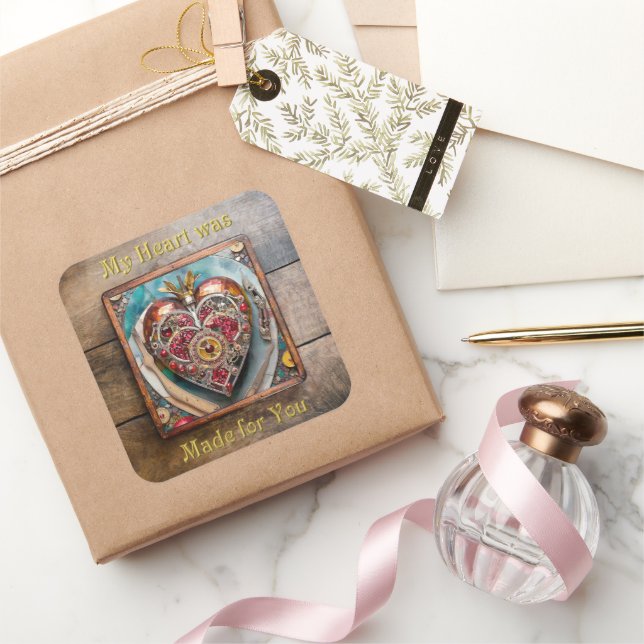Sticker Carré Ruby Pomegranate Heart Steampunk Series (Cadeaux)