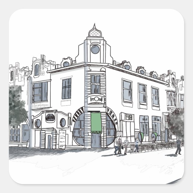 Sticker Carré rue de la vieille ville (Devant)